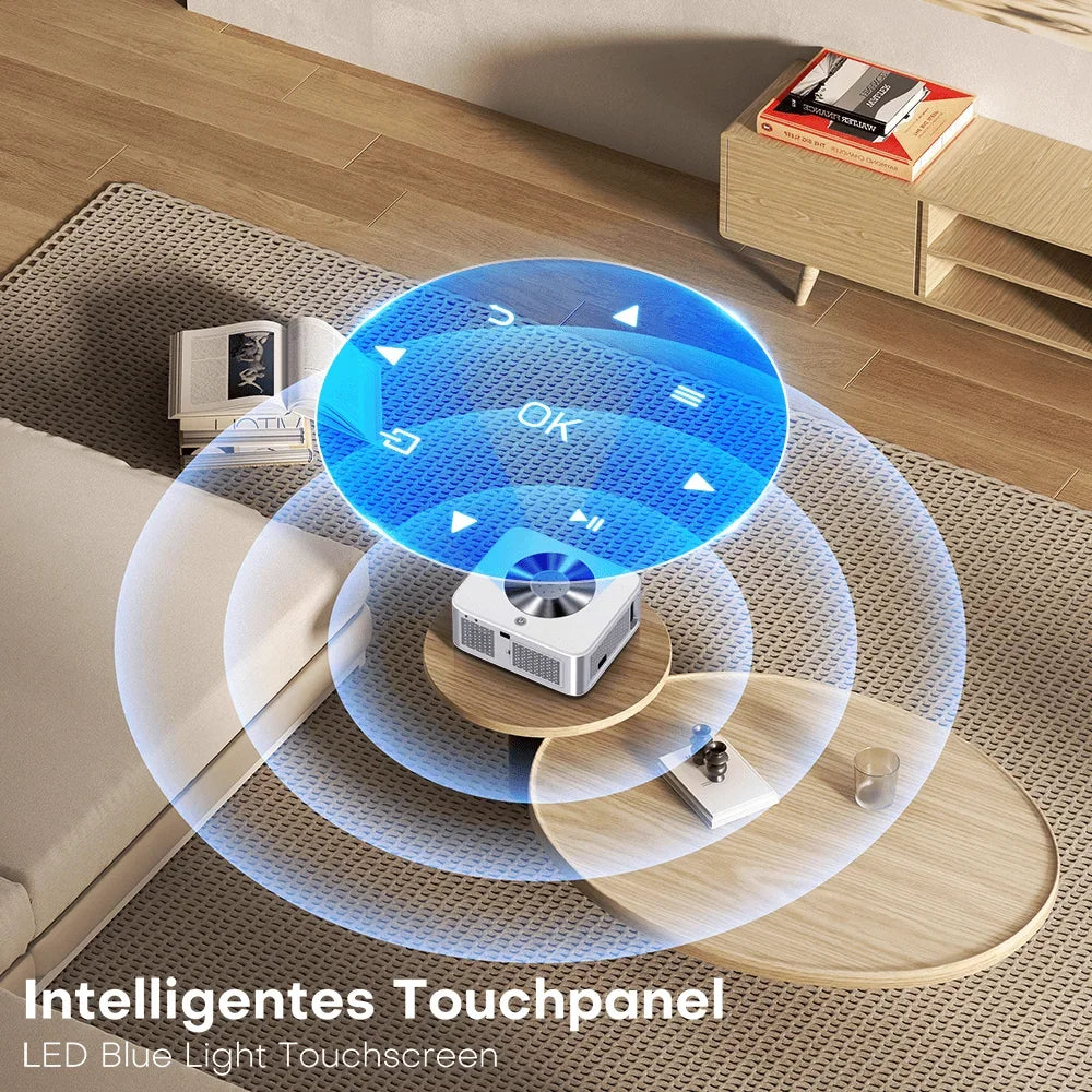 XIWBSY 1000Ansi AutoFocus Projector Bluetooth5.2 Android Projector 4K 8K Decode Video Audio Home Theater Portable Proyector