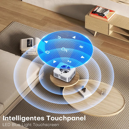 XIWBSY 1000Ansi AutoFocus Projector Bluetooth5.2 Android Projector 4K 8K Decode Video Audio Home Theater Portable Proyector