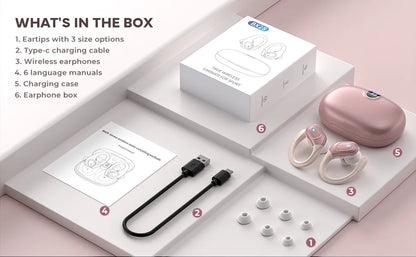 TWS NEW BX28 Wireless Bluetooth Headset 5.3 Earphones Bluetooth Headphones with ENC Mic Earbuds for Sports/Running/Workout/GYM