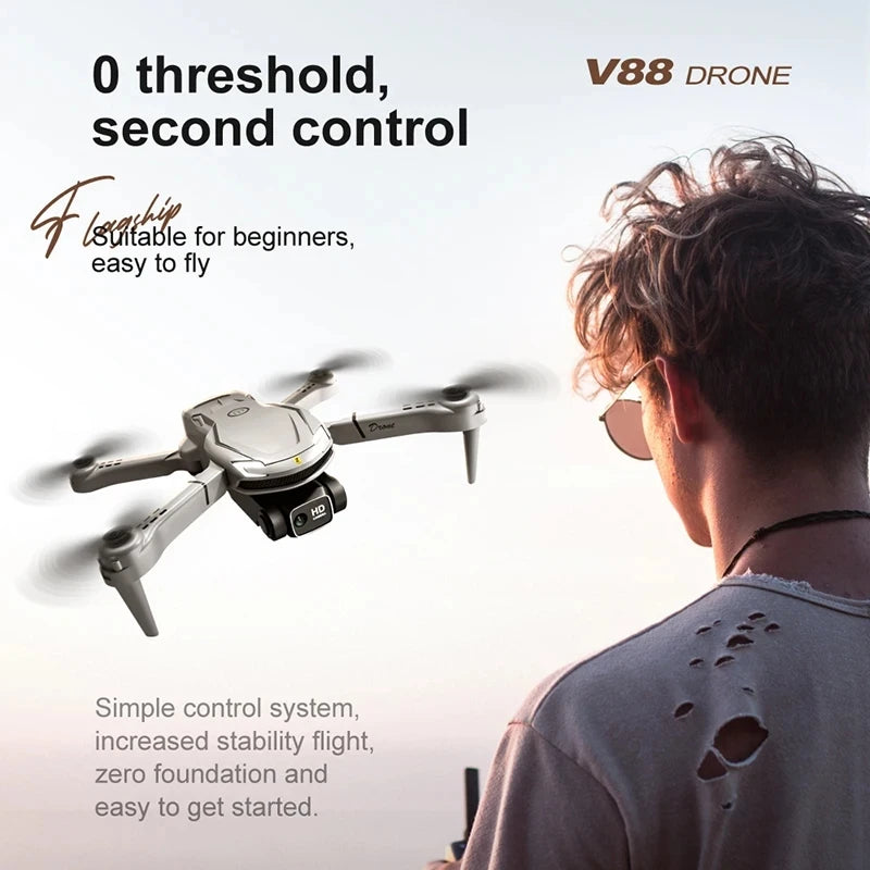 Original V88 Drone 8K Professional Dual Camera GPS Obstacle Avoidance Foldable Quadcopter 10km RC Drone