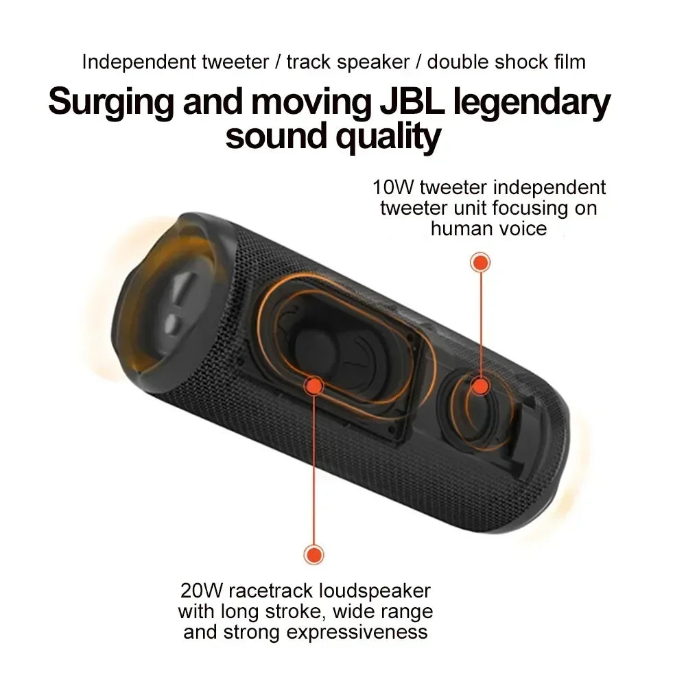 Original JBL Flip 6 Wireless Bluetooth Speaker Portable IPX7 Waterproof Outdoor Stereo Bass Music Track with Independent Tweeter