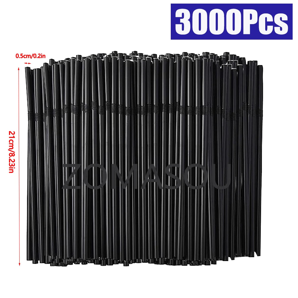 50-6000Pcs Colorful Drinking Kunststof Straw for Milk Tea Bar Party Rietjes Drinking Wedding Kitchen Beverage Straws Wholesale