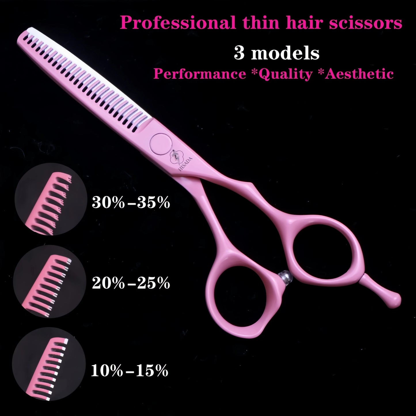 HISADA Hairdressing scissors 6 inch yellow High-end scissors VG10 Material is sharp and wear-resistant scissors tool