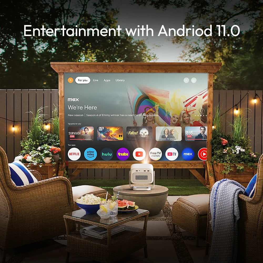 BYINTEK U90 Projector 4K Full HD1080P Cinema Android 11.0 WiFi Mini Portable 1080P Home Theater Video DLP Projector with Battery