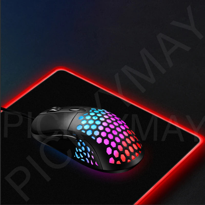 Geometry Large RGB Gamer Mousepad 40x90cm Mouse Mat Gaming Mousepads LED Keyboard Mats Luminous Desk Pads Mouse Pad For PC