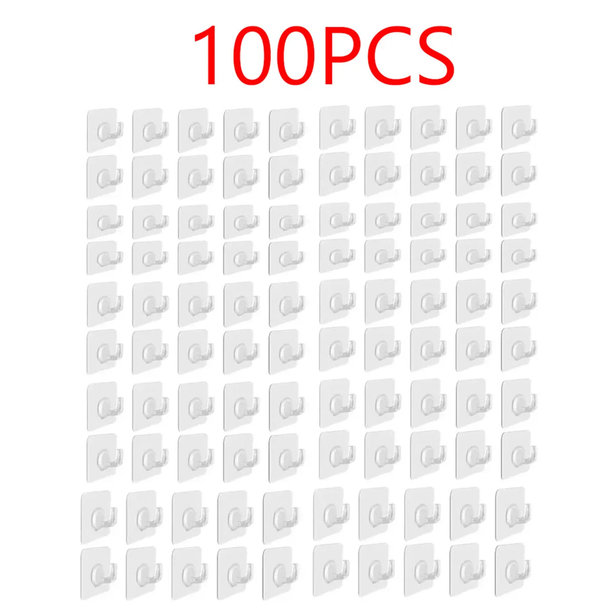 5/100Pcs Self-adhesive Hook Transparent Door Wall Hook Child Heavy Load Rack Kitchen Bathroom Towel Key Rack Sticky Hook