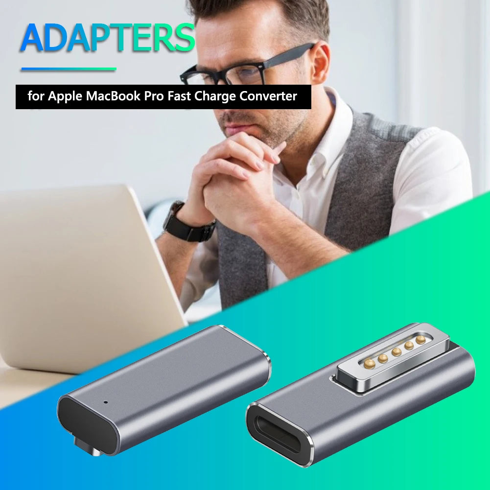 Charging Power Adapter Connector Type C Female PD Adapter for Apple Magsafe 1/2 MacBook Air Pro Magnet Plug Converter