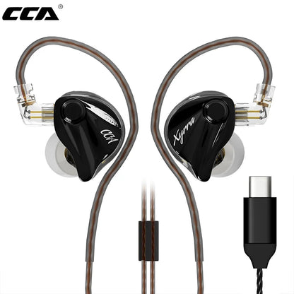 CCA Xyrra Wired Earphones 1DD+1BA Hybrid Driver HiFi Stereo Bass Sound Gaming Headset 2Pin Detachable Cable In Ear Headphones