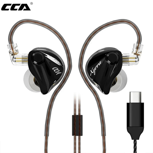 CCA Xyrra Wired Earphones 1DD+1BA Hybrid Driver HiFi Stereo Bass Sound Gaming Headset 2Pin Detachable Cable In Ear Headphones