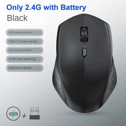 Dual-Mode Bluetooth 5.2 Mouse 2.4G Wireless Mouse Office Silent Mouse Rechargeable Gaming Mouse 1600DPI Mice For Laptop Computer