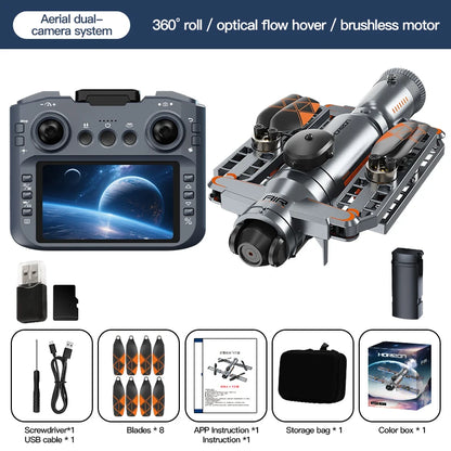 Lightweight Drone Brushless Motor 4.5" Color LCD Screen Remote Control Adjustable Camera Toy for Boy Gifts