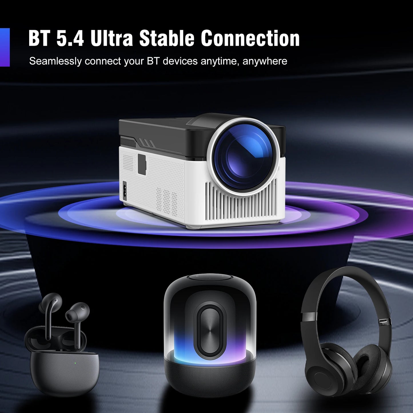 Magcubic Ultra Short Throw HY450 Projector With Auto Offset 1080P 8K Electronic Focus 900 ANSI WiFi6 BT5.4 Allwinner H726 Voice