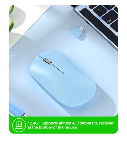 2.4Ghz Bluetooth Wireless Mouse Dual Mode Rechargeable Ergonomic Rechargeable Mice Gaming Mouse for PC/Laptop/Macbook