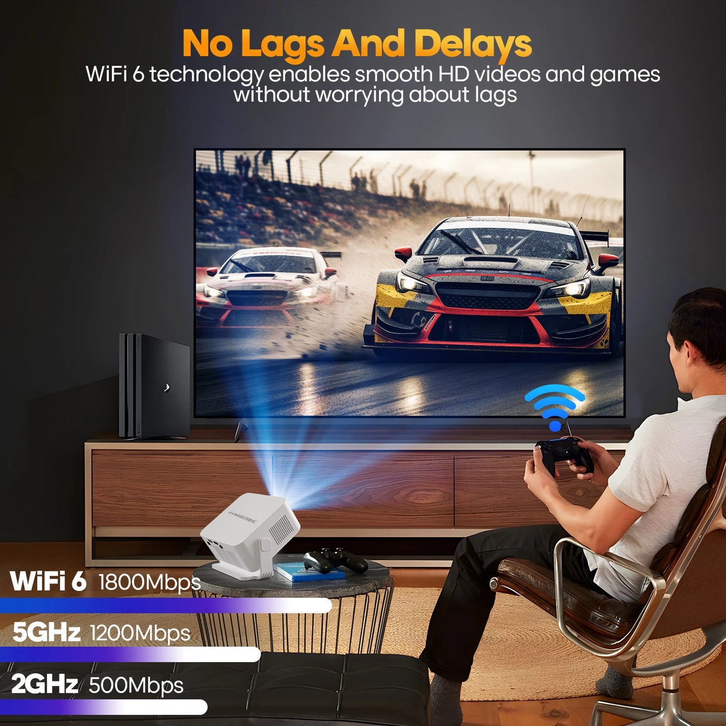 Magcubic Auto Focus Android 14 400ANSI 8K Native 4K Projector 720P HY300Max With Wifi6 BT5.4 Allwinner H726 Portable Outdoor