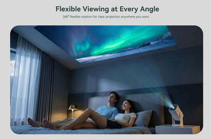 Wanbo Cube 1 Mini Protable Video Home Projector Android TV 14.0 360° Rotating Gimbal Electric Focus Proyector Dual Wifi 200IOS