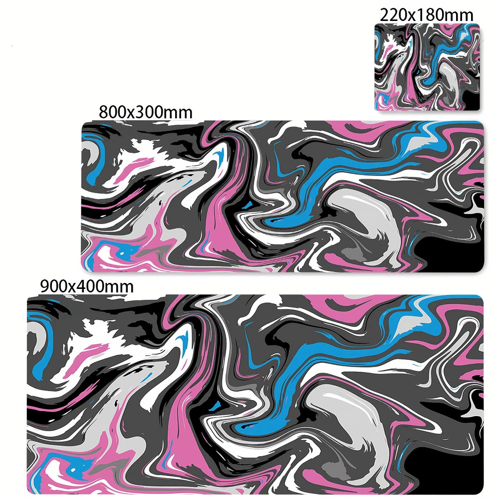 XXL Black and White Strata Liquid 900x400 Mouse Pad Computer Laptop Anime Keyboard Mouse Mat Large Mousepad Keyboards Desk Mat