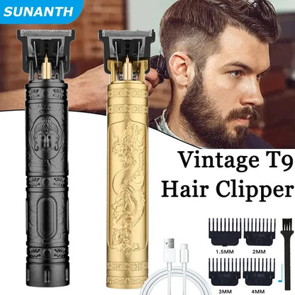 2026 T9 Vintage Hair Clipper Carving For Mens Grooming Essential USB Fast Rechargeable Beard Hair Trimmer Provide Precise Shave