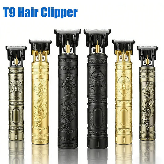 2026 T9 Vintage Hair Clipper Carving For Mens Grooming Essential USB Fast Rechargeable Beard Hair Trimmer Provide Precise Shave