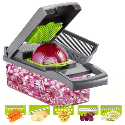 Household Multi-function Chopper Slicing Shredding And Dicing Fast Chopper 14/16-Piece Set Chopper Is Suitable For The Kitchen