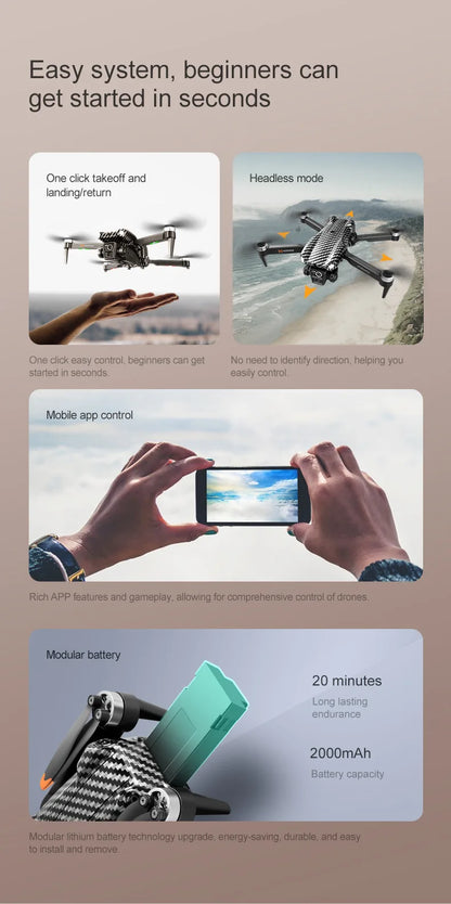 1 Set D3 Drone HD Aerial Photography Brushless Motor Dual Camera Obstacle Avoidance Optical Flow Positioning New Year Present