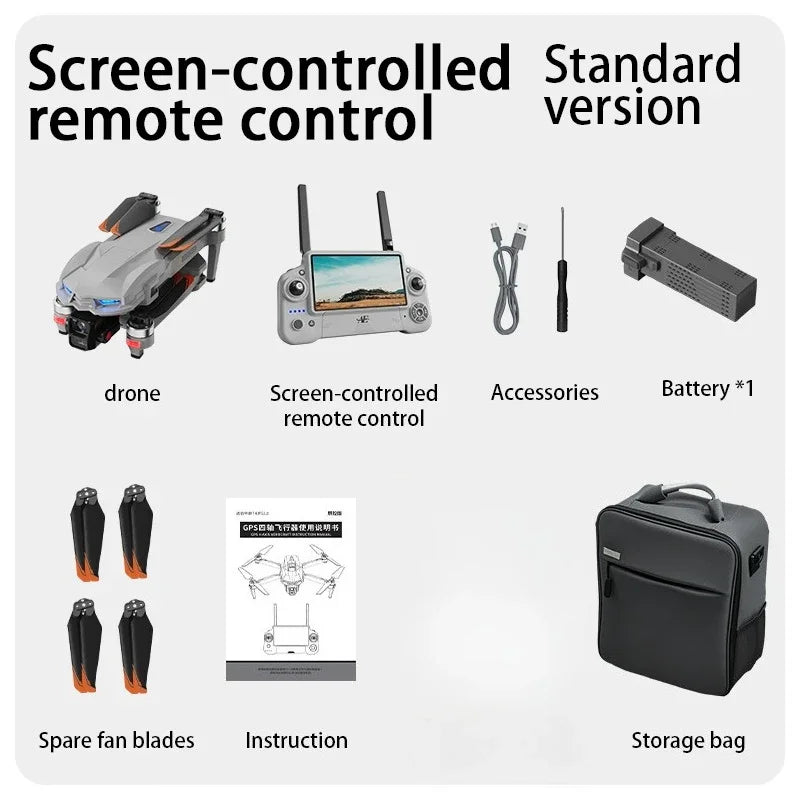 AE60 Can Airdrop Drone With 7.2 inch Screen 3-axis Gimbal Professional 4K HD Camera Laser Obstacle Avoidance Brushless Dron Toy