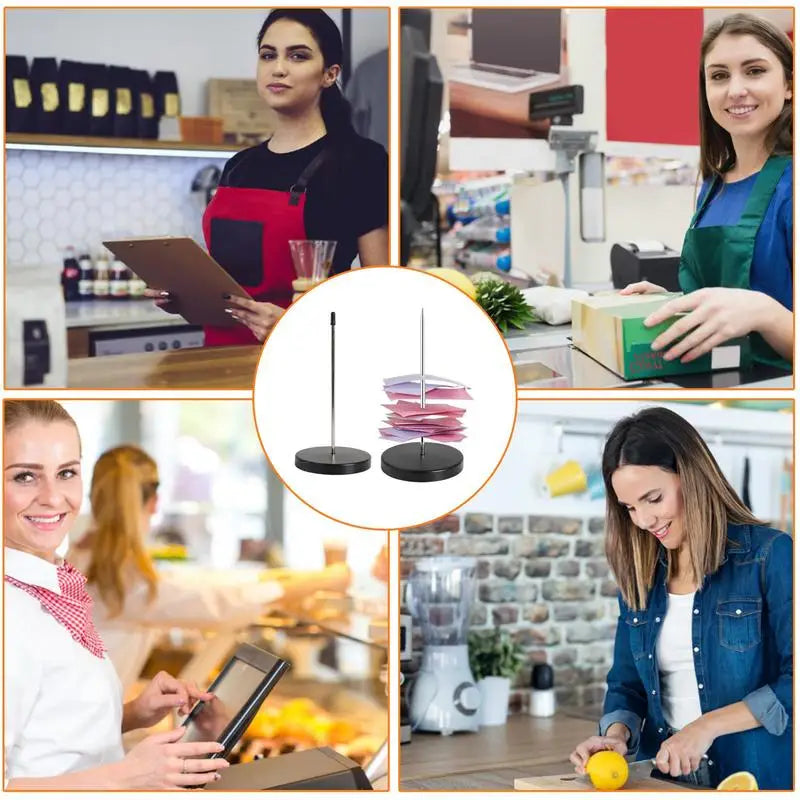 Desk Receipt Holder Ticket Stabber For Restaurant Chrome Check Spindle Holder Bill Fork For Restaurant Office Kitchen