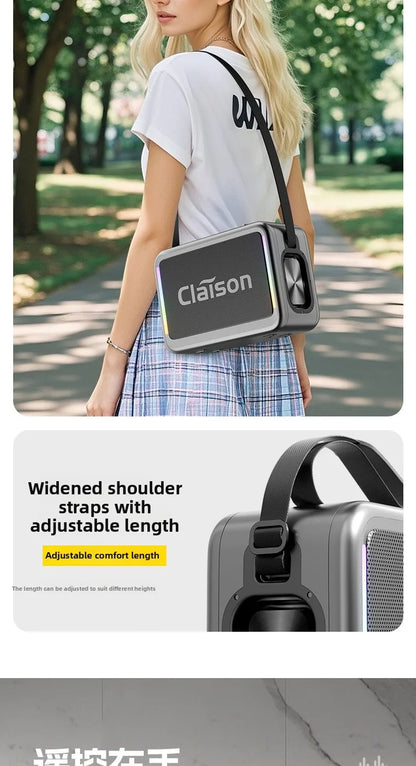 MW Audio Bluetooth Speaker LED Light Dual Mic Karaoke Outdoor Bass Booming Long Battery Life