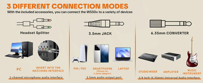 TOP W550X Talomen Over-Ear Headphones Portable Audio and Video Equipment with Detachable Cable Built-in Microphone For Gift