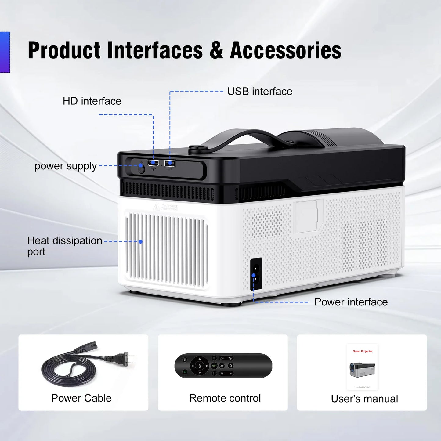 Magcubic Ultra Short Throw HY450 Projector With Auto Offset 1080P 8K Electronic Focus 900 ANSI WiFi6 BT5.4 Allwinner H726 Voice