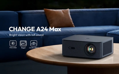 VEVSHAO A24 Projector 4K Full HD 1080P 1700ANSI Smart Home Theater Projector for Office Meeting Video