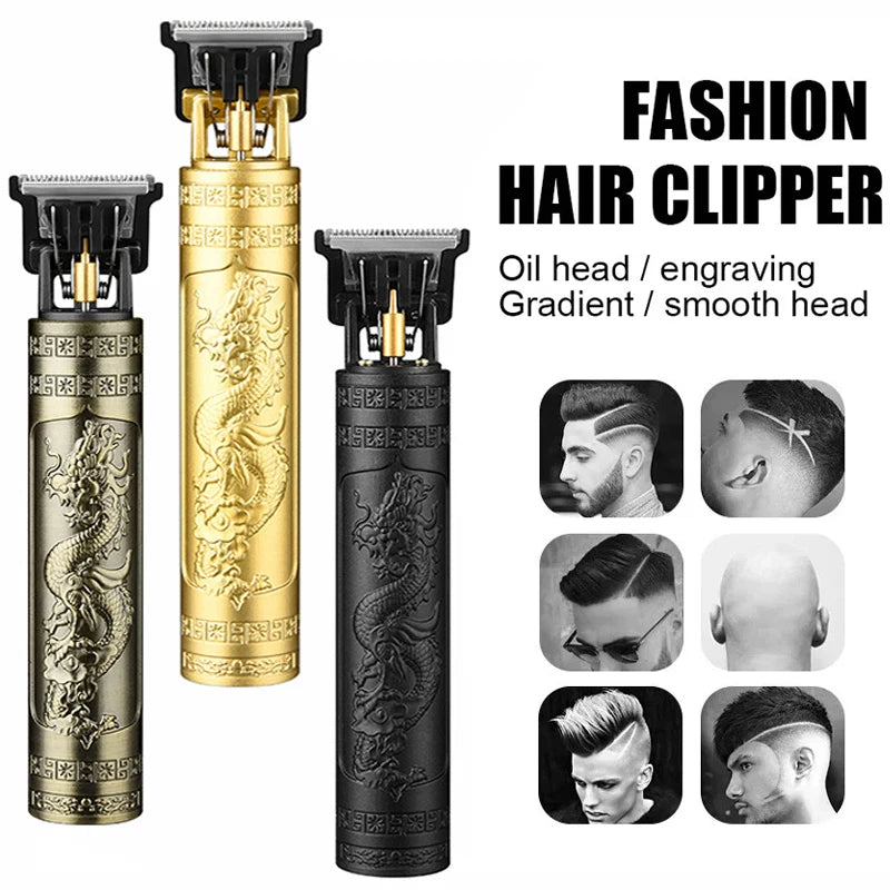 Vintage T9 Hair Cutting Machine USB Fast Charging Hair Trimmer Electric Professional male Hair Clipper Portable Beard Shaver