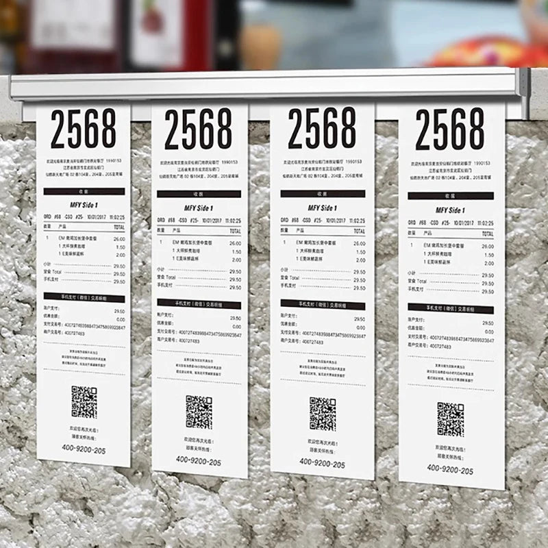 Kitchen Takeaway Order Organizer Ticket Holder Restaurant Kitchen Punch-Free Menu Holder Aluminum Alloy Single Arranging Device