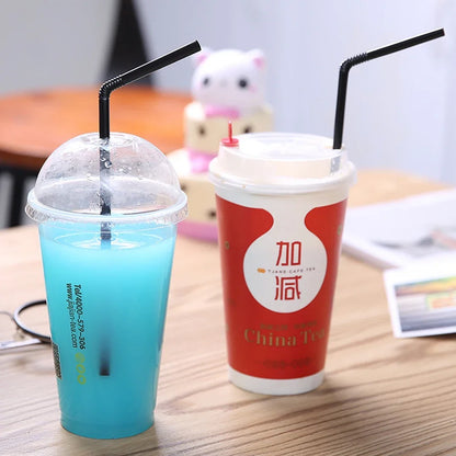 50-1500Pcs Black Drinking Straws Plastique Straws Single Piece Paper Packaging rietjes Flexible Party Kitchen Beverage Straws