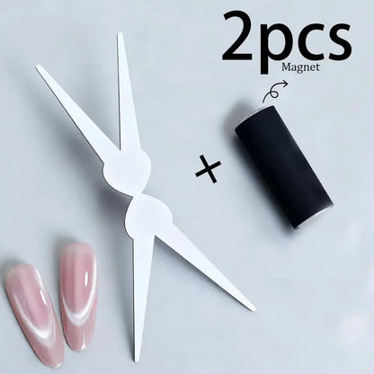 New Black Hole Cat Eye&Hollow Cat Eye Magnet Set Olive-Shape Magnet Stick For 5D Hollow Circle Design Nail Polish Manicure Tool