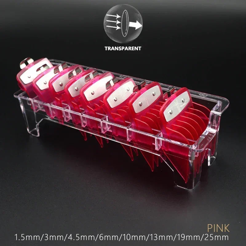 8Pcs Universal Transparent Hair Clipper Guards For Wahl Madeshow Metal Clip Clippers Barber Accessories Trimmer Limit Combs