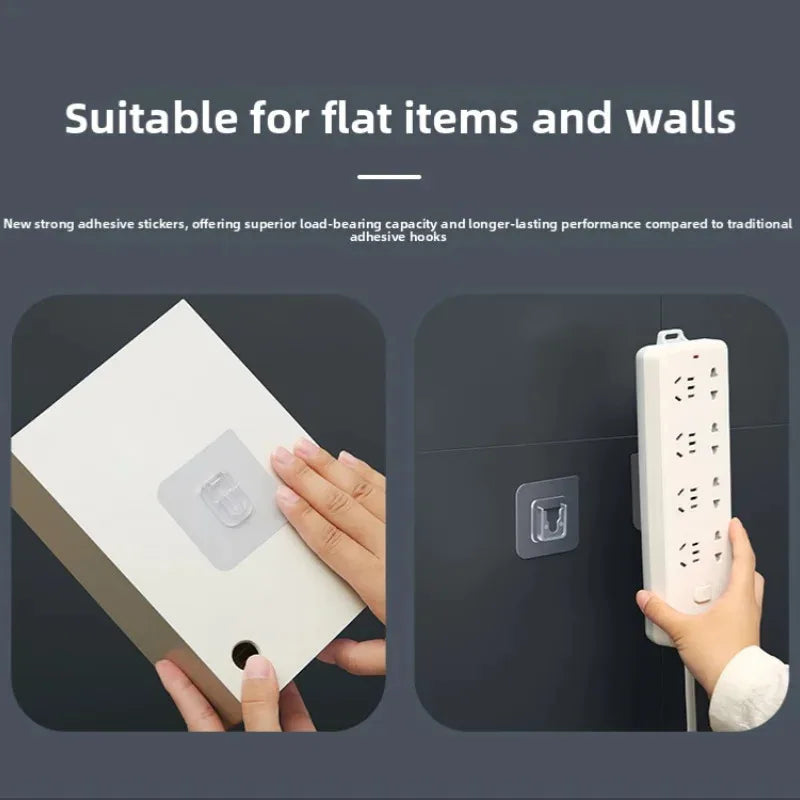 Double-Sided Self Adhesive Wall Hooks Strong Sticky Transparent Traceless for Kitchen Bedroom Storage Holders Wholesale