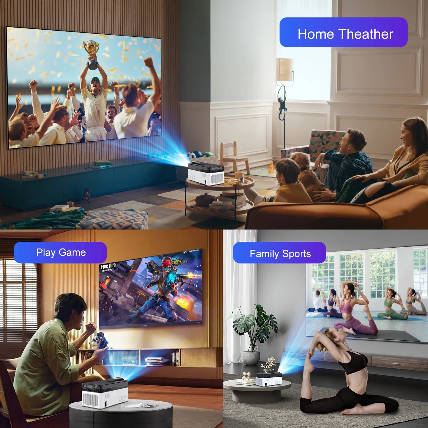 Magcubic Ultra Short Throw HY450 Projector With Auto Offset 1080P 8K Electronic Focus 900 ANSI WiFi6 BT5.4 Allwinner H726 Voice