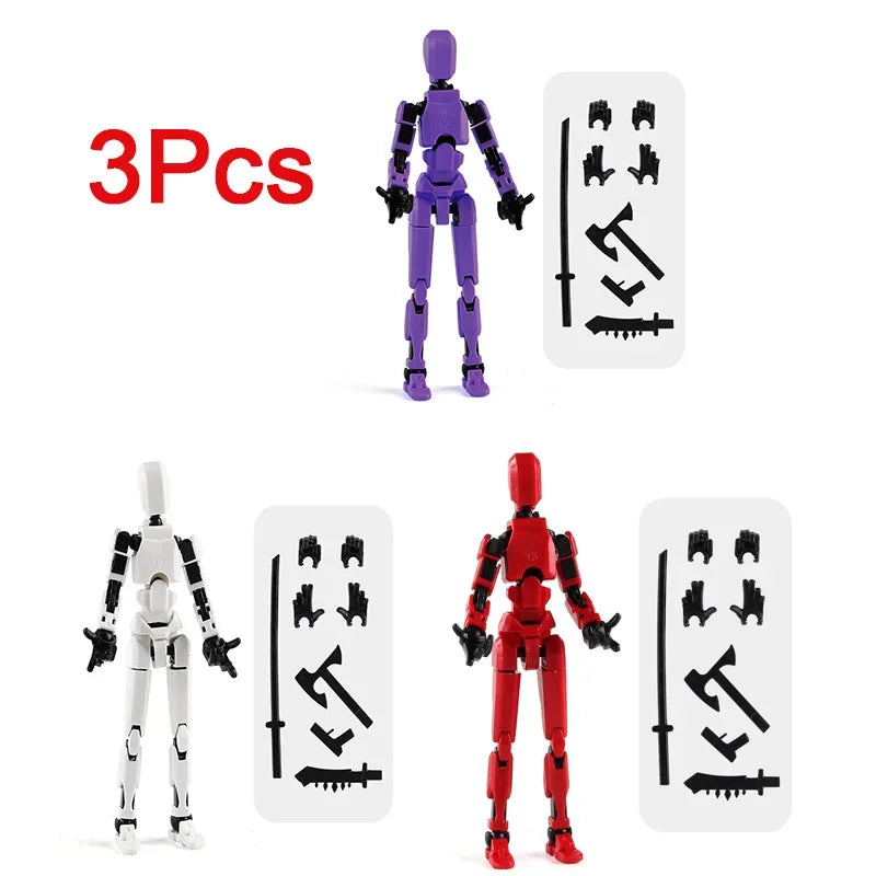 DIY Multi-Jointed Movable Shapeshift Robot Ornaments 3D Printed Mannequin Lucky Character Action Figures Toys for Kids Gift