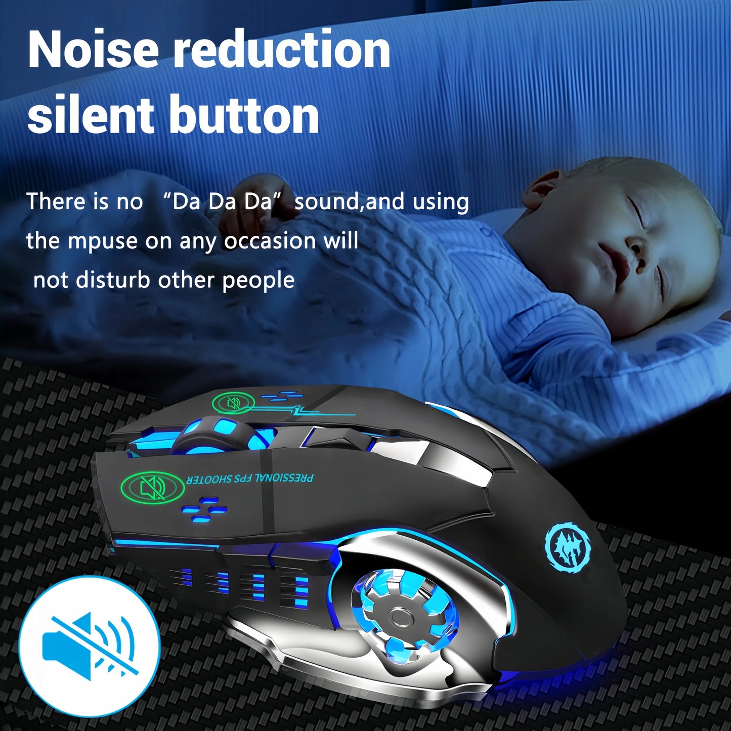 Bluetooth 5.2 Mouse RGB Gaming Mouse 2.4G Wireless Mouse Rechargeable Silent Mouse 3600 DPI Mouse Mice for Macbook Laptop Tablet