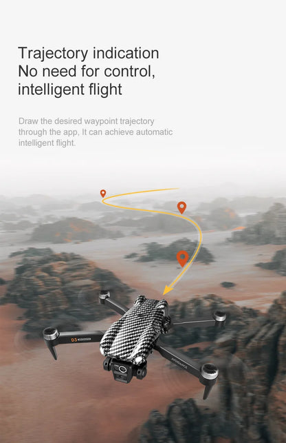 1 Set D3 Drone HD Aerial Photography Brushless Motor Dual Camera Obstacle Avoidance Optical Flow Positioning New Year Present