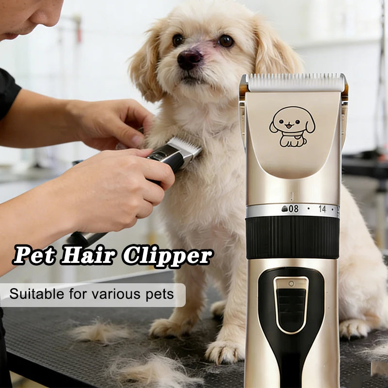 Electric Pet Clipper Rechargeable Grooming Trimmer with 4 Guide Combs Safe for Dogs Cats Rabbits Quiet Efficient Haircut Shaver