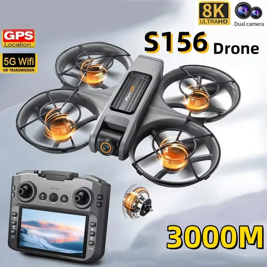 2026 Drone S156 Gps 8k Professional Hd 360° Dual Cameras 5g Wifi Brushless Motors Obstacle Avoidance Fpv Foldable Quadcopter