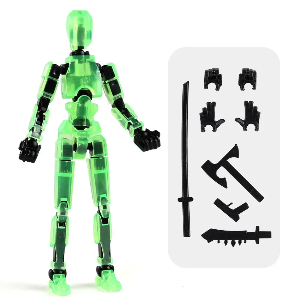 DIY Multi-Jointed Movable Shapeshift Robot Ornaments 3D Printed Mannequin Lucky Character Action Figures Toys for Kids Gift