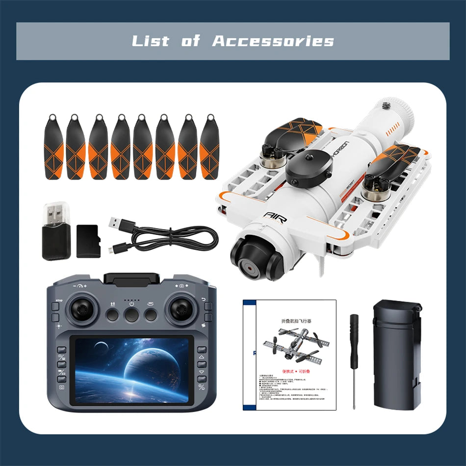 New AE22 spray Drone 8K Professional HD 180° Dual Cameras Brushless Motors Infrared obstacle avoidance Foldable Quadcopter Toys