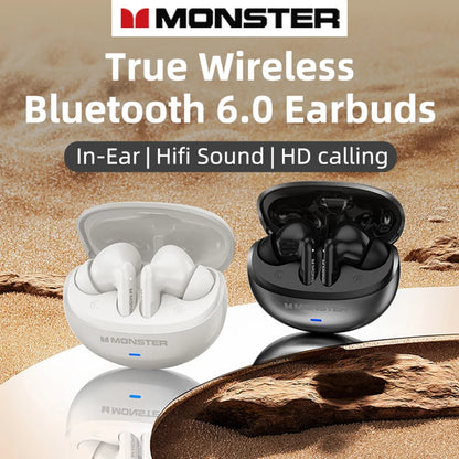 Monster MQT39 Gaming Earphone Ture Wireless Bluetooth 6.0 Headphones Low Latency Noise Reduction Earbuds Headset With Mic New