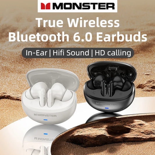 Monster MQT39 Gaming Earphone Ture Wireless Bluetooth 6.0 Headphones Low Latency Noise Reduction Earbuds Headset With Mic New