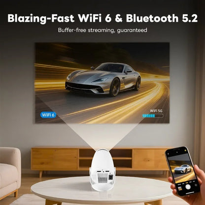 4K Decoding Dual Wi Fi 6 HY900 Projector Newly 290ANSI Allwinner BT5 0 Perfect for Home Cinema Outdoor Entertainment System