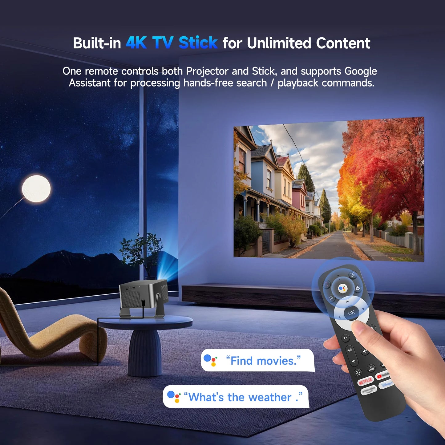 Magcubic HY350GT 900ansi Projector 1080p Native Projector 4K TV Stick Auto Focus Portable Beam Home Theater