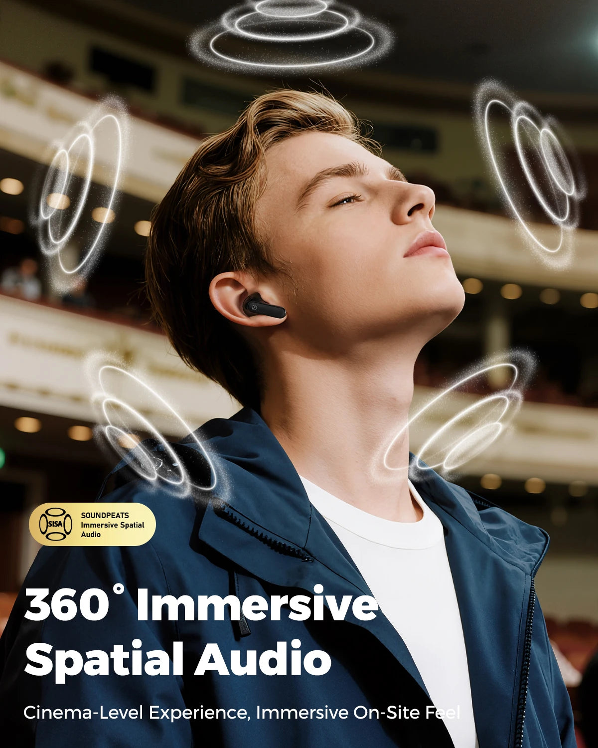 SoundPEATS Q3 pro Wireless Earbuds Active Noise Cancelling Bluetooth V6.0 Earphones with 4 Mic,13mm Driver,Multipoint Connection