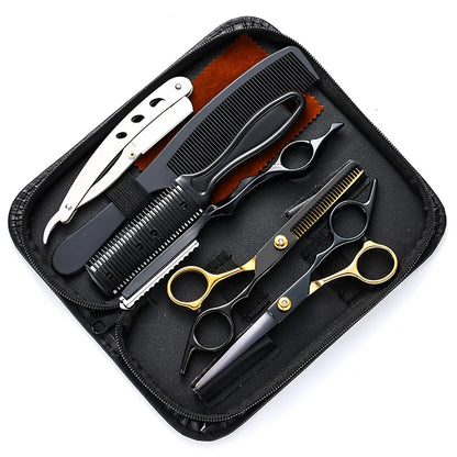 Stainless Steel Hair Scissors Set - Professional Thinning & Texturing Shears, Layered Hair Cutting Tools for Home Barber Kit